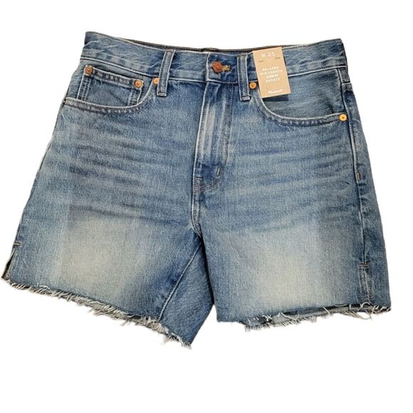 NWT Made Well relaxed mid length denim jean shorts kelton wash sz 25 - Picture 3 of 8